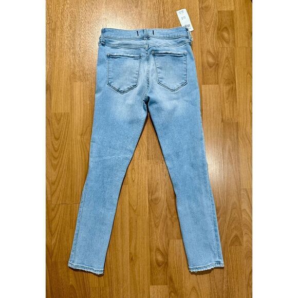 Abercrombie & Fitch Women’s The Super Skinny Mid-Rise Distressed Jeans Blue - Picture 4 of 7